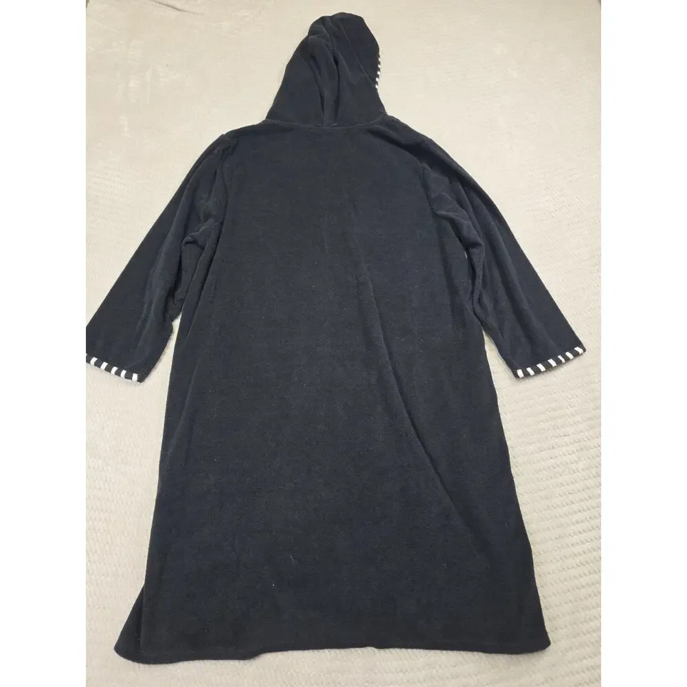 Lands End Swimsuit Cover Up Womens Large 14/16 Terry Cloth Hooded Pockets